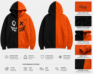 Sudadera Unisex Negra con Capucha y Cremallera, Forro Polar, Manga Raglán, Ajuste Regular, Estilo Casual Urbano, Ropa de Invierno, Bolsillo con Bloques de Color - Product Image 4