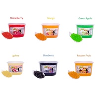 Pinshan Bubble Tea Ingrediënten Transparante Roze Plastic Bakje Popping Boba 950g 8 Bakjes/Karton Gemaakt in Taiwan 12 Maanden Houdbaarheid