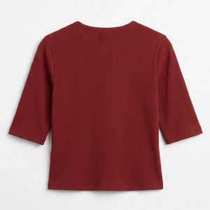 Women's Crew Neck Breathable Eco-Friendly Quick Dry Leisure Top with Slim Fit 100% Cotton Jersey for Everyday Wear <b>Spring</b>/Summer - Product Image 2