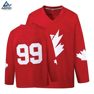 Camisetas de Hockey de Color Rojo Hechas con Telas Ligeras que Absorben la Humedad, Camisetas de Hockey sobre Hielo a un Precio Razonable, Tallas Grandes - Product Image 1