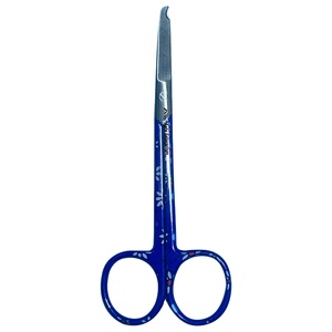 กรรไกรสำหรับผ่าตัดมีด้ามจับสีฟ้าพิมพ์ลายดอกไม้ทำจากสแตนเลสกรรไกรตัดเย็บแผลงานออกแบบได้ตามต้องการ - Product Image 1