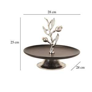 Jaffsexports JE506 Luxury Aluminum Cake <b>Stand</b> with Pomegranate Branch Design for Wedding Decoration - Product Image 3