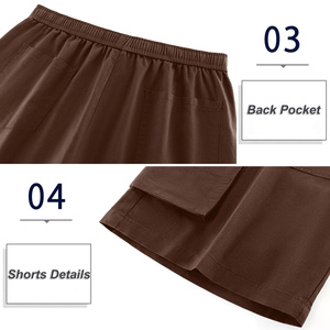 Shorts cargo en coton pour hommes, coupe décontractée, multi-poches, pour la randonnée, la pêche, respirant, couleur unie, design personnalisé - Product Image 3