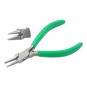 130mm Stainless Steel Flat Nose <b>Pliers</b> PVC Handles Spring-Loaded Crimping Wire Stripper Fishing Bending Wire Jewelry Making DIY - Product Image 1