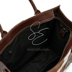 Bolso Tote de Cuero Vacuno Estilo Western SEHRAINN, Bolso Bandolera de Piel con Pelo, Bolso de Vaquera con Grabados para Mujer, Bolso Tote para Oficina y Uso Diario - Product Image 5