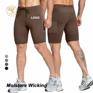 Maker Double <b>Layer</b> <b>Mid</b> Waist Men Gym Fitness Butt Lift Sweatpants Breathable Sport Solid Casual Shorts Side Pocket - Product Image 3