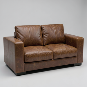 Canapé en cuir de vachette véritable de luxe, design contemporain, structure solide, coussins épais pour un salon élégant - Product Image 1