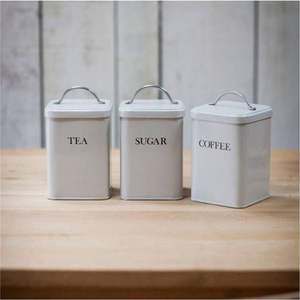 Luxury 3Pcs Metal Coffee Sugar Tea Canister Set Kitchen Storage Container with Airtight Bamboo Lid Food Grade Storage Jar <b>Box</b> - Product Image 4
