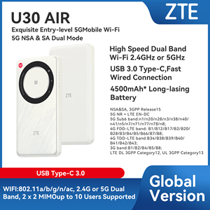 ZTE U30 Air 5G Router Pocket WiFi 1.6Gbps <span class=keywords><strong>SA</strong></span>/NSA 5G Mobile Hotspot 4500mAh Dual Bands - Product Image 1