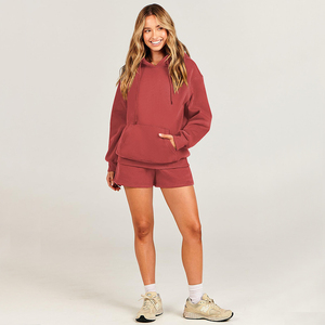 Conjuntos de Sudadera con Capucha y Pantalones Cortos de Invierno para Ropa de Talla Grande, Conjuntos de 2 Piezas de Ropa de Otoño e Invierno, Chándales con MOQ Bajo - Product Image 3