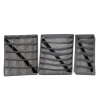 MA30 Plateaux de rangement écologiques et durables en tissu personnalisé Organisateur pliable à 3 compartiments pour garde-robe de salon Couleur personnalisée OEM