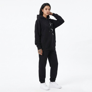 Sweat à capuche noir 350 GSM de haute qualité personnalisé avec impression de dessin mignon, coupe décontractée ample, vente en gros pour unisexe - Product Image 2