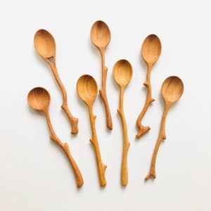 Cuillères en bois de Doussie artisanales de haute qualité, écologiques, avec manche long, design classique moderne, ensemble complet pour la cuisine - Product Image 6