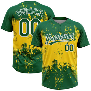 Custom Baseball Jersey Men's Two Button Short Sleeve Sublimated Print Moisture Wicking Polyester Team Name 00 All Seasons - Product Image 2