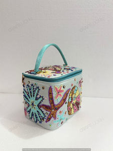 Trousse de Maquillage Artisanale Thème Océan, Ornée de Perles, Boîte de Rangement Coquillages et Perles, Fournisseur en Gros OEM Export - Product Image 2