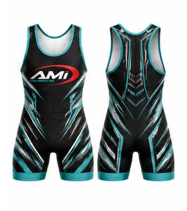 Custom Made Heat-Transfer Printed Men's Adult <b>Wrestling</b> <b>Singlet</b> (Spandex/Polyester) - Product Image 5