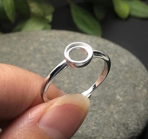 Handmade 925 Silver 10mm Round Cup <b>Blank</b> Bezel Adjustable <b>Ring</b> Cabochon Base Setting Resin Filling DIY Keepsake Jewelry Findings - Product Image 2