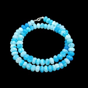 Natural Blue <b>Opal</b> Smooth Melon Carved Choker <b>Necklace</b> 7MM 8MM Genuine Blue <b>Opal</b> Gemstone <b>Necklace</b> Party Wear Jewelry Making Bulk - Product Image 1