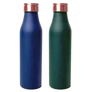 Copper Water Bottle with Two <b>Cups</b> Portable <b>Travel</b> Drinkware Set Minimalist Design with Lids - Product Image 4