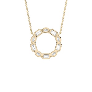 Pendentifs Breloques en Diamant de Laboratoire pour Femme, Forme Émeraude et Ovale, Or Massif 14K Fin, Certifié IGI, Cadeau Personnalisé OEM/ODM Disponible - Product Image 3