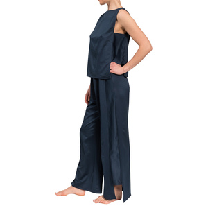 Conjunto de Pijama para Mujer, Primavera-Otoño, Top Blanco sin Mangas con Tirantes, Pantalones de Algodón, Ropa de Casa Holgada, Moda Informal, Venta al Por Mayor OEM - Product Image 3