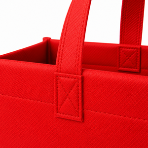 Red Non Woven Tote Shopping <b>Bag</b> <b>Medium</b> <b>Size</b> Custom Printed Reusable Grocery Carry <b>Bag</b> with Hand Handles - Product Image 5