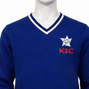 Sudadera de Hombre de Manga Larga de Felpa de Algodón Grueso con Logotipo Personalizado Bordado, Puños y Dobladillo Acanalados a Rayas - Product Image 2