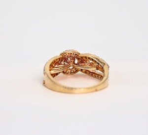 แหวนทองคำแท้ 14K สีเหลือง ประดับเพชรทรงกลม 1 กะรัต เพาะเลี้ยงในห้องปฏิบัติการ ขัดเงาอย่างดี แหวนแต่งงานสำหรับผู้หญิง สี D ถึง G ระดับความสะอาด IF SI2 - Product Image 6