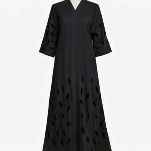 Vestido de Fiesta Largo para Mujer, Modesto, Bordado, de Poliéster, con Mangas Acampanadas, Cuello en V, Estilo Árabe de Lujo, Abaya - Product Image 2