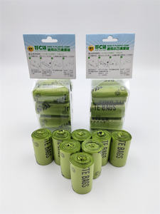 Venta caliente 8-Roll Deep Green Eco-Friendly Dog Poop Bags con logotipos personalizados Bolsas de plástico - Product Image 3