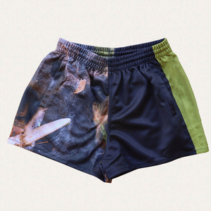 Custom Footy <b>Shorts</b> OEM ODM Sublimated Australian Football Teamwear Drawstring Knitted Mid Quick Dry Athletic <b>Shorts</b> - Product Image 2