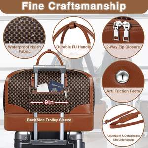 Bolsa de Viaje de Cuero Vacuno Estilo Personalizado con Cierre de Cremallera, Ecológica, Capacidad Superior a 77L, Unisex, para Exteriores - Product Image 4