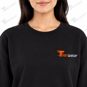 <b>Women's</b> <b>Black</b> Crew Neck Sweatshirt Drop Shoulder Pullover <b>Long</b> <b>Sleeve</b> <b>Top</b> Letter Logo Front Oversized Sweatshirts for sale - Product Image 5