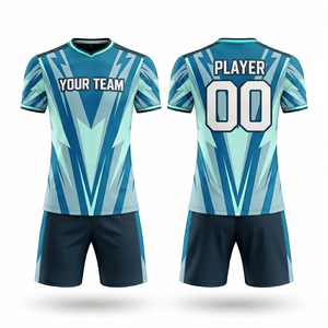 Ensembles d'uniformes de football à manches courtes personnalisés, imprimés par sublimation de haute qualité, nouveau design, séchage rapide pour adultes - Product Image 2