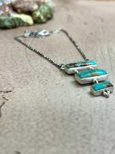 Collier artisanal en turquoise Kingman, argent sterling, bijou statement style sud-ouest, cadeau pour elle - Product Image 3