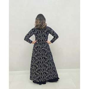 Vestido Abaya Bordado de Lujo para Mujer, Elegante, Manga Larga, Cuello en V, Maxi Kaftan, Estilo Islámico Dubai, Vestido de Noche - Product Image 4