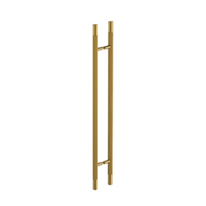 Modern 1000mm Natural Finish Unsealed Brass Knurled H Handle Manufactory Long Ladder Push Pull for Hotel or Apartment Doors - Product Image 1