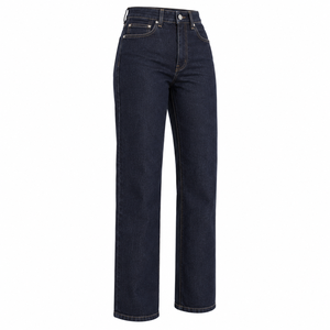 Pantalones Casuales de Mezclilla Vintage de Cintura Alta para Mujer, Corte Holgado, Pierna Recta, Versátiles, para Verano - Product Image 1