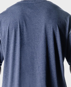 Camiseta de Yoga y Fitness de Manga Corta para Hombre, Hecha a Medida, Holgada, Cuello Redondo, Color Liso, 100% Algodón Teñido, Estilo Sencillo, MOQ Bajo - Product Image 4