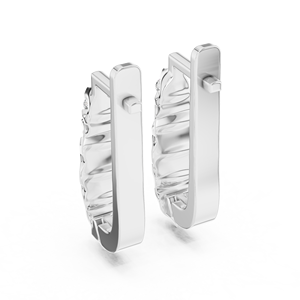 Pendientes de Oro Blanco de 14K con Baño de Rodio, Lujosos y Elegantes, con Diamantes Cultivados en Laboratorio de Corte Redondo en Cascada, 1 Quilate - Product Image 3