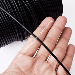 Cordón de cuero negro de 2,5mm Cuerda de cuero genuino redondo de 5mm Duradero de larga duración - Product Image 6