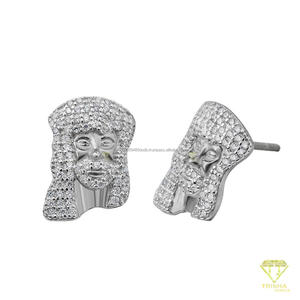 Pendientes de Diamantes Moissanite con Incrustaciones de Plata de Ley 925, Joyería de Lujo Estilo Hip Hop para Hombre - Product Image 3