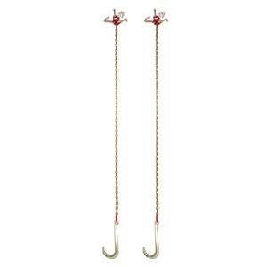 2 Pezzi Gancio a J G80 da 5/16" x 6FT, Catena di traino con gambo lungo 15", Carico di Lavoro 5400 Libbre, Gancio a Grappolo RTJ - Product Image 2