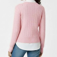 Pull en maille élégant pour femme - Coupe ajustée basique - Doux, chaud et respirant - Chemise de base hiver pour femme - Élastique - 2026