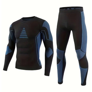 Men's Workout Sublimated <b>Compression</b> <b>Shirt</b> Pants Breathable 100% Polyester Long Sleeve Sports <b>Compression</b> Sets - Product Image 1