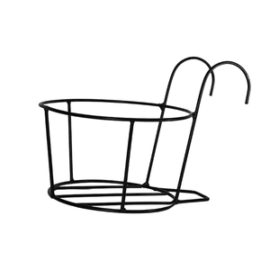 Metal Hanging <b>Plant</b> Pot Holder Balcony Railing Planter <b>Basket</b> Iron Flower Pot Stand Outdoor Indoor Garden Fence Hanging Planter - Product Image 1
