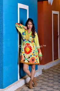 Designer Embroidered <b>Dress</b> Luxury <b>Women's</b> <b>Tunic</b> Top Causal Wear Comfortable & Floral Embroidery A-Line <b>Dress</b> - Product Image 5