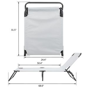 Letto da Campeggio Pieghevole a Tre Sezioni - Grigio - Arredamento Pieghevole per Esterni - Product Image 5