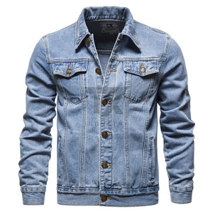 Veste en jean pour homme d'hiver, 100% coton, confortable, design slim décontracté, coupe-vent, respirante, boutonnée devant - Product Image 3