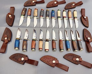 Couteau de chasse à pointe tombante, manche en bois, lame en acier inoxydable de 0,6 mm d'épaisseur, lame simple non réglable, personnalisable OEM - Product Image 6